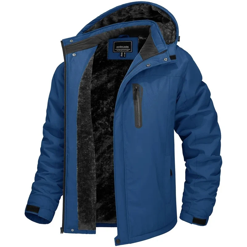 TACVASEN Winterfleecejacke Herren Wasserdicht Wandern Skifahren Outdoor Bergsteigen Windbreaker Parka