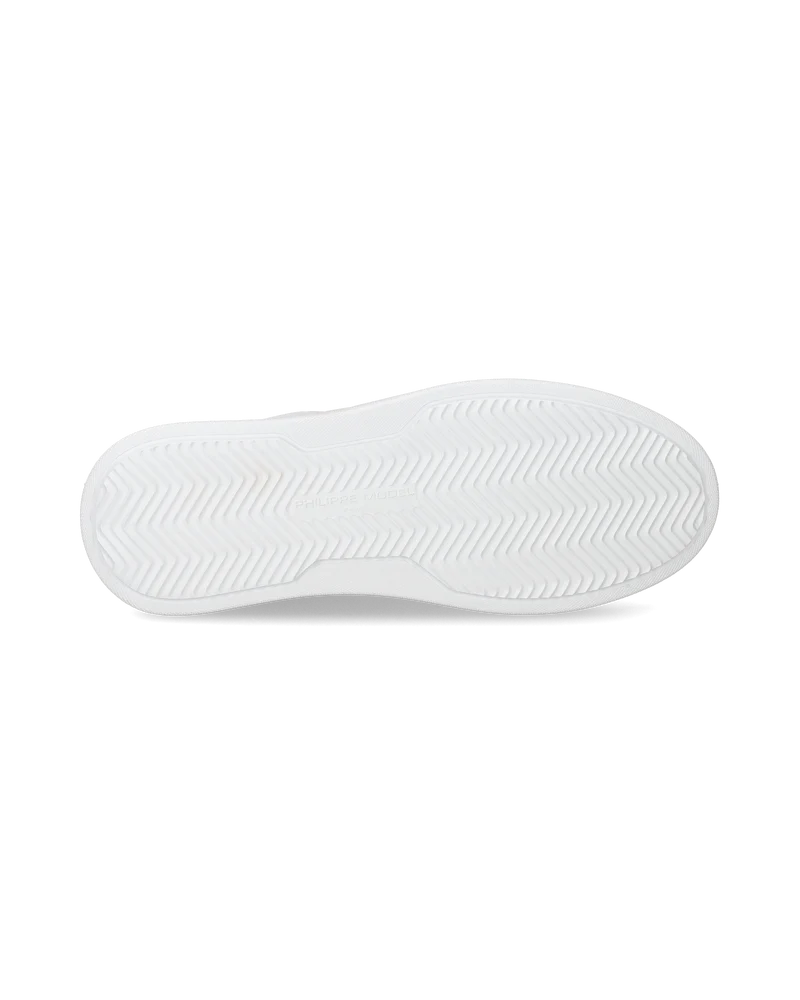 Men's Temple Low-Top Sneakers in Leather, White