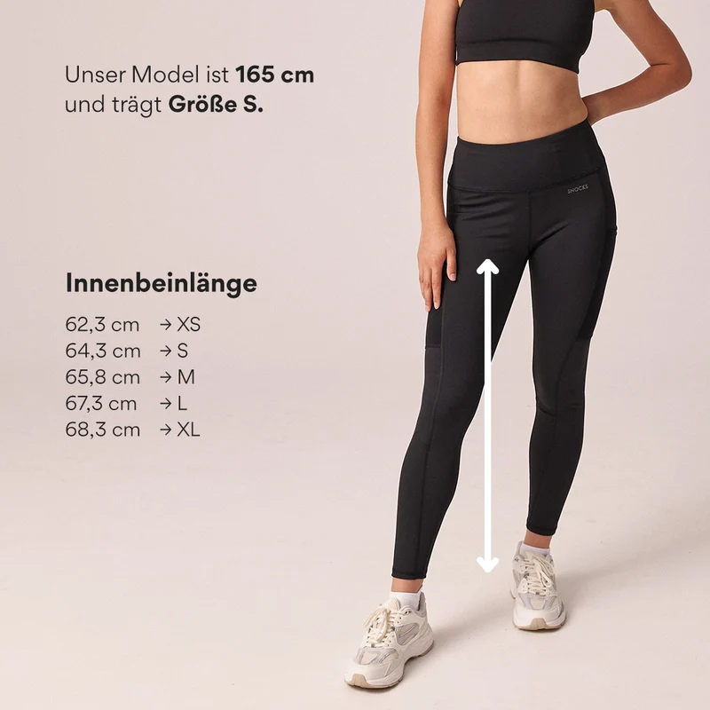 Leggings mit Tasche | Schwarz