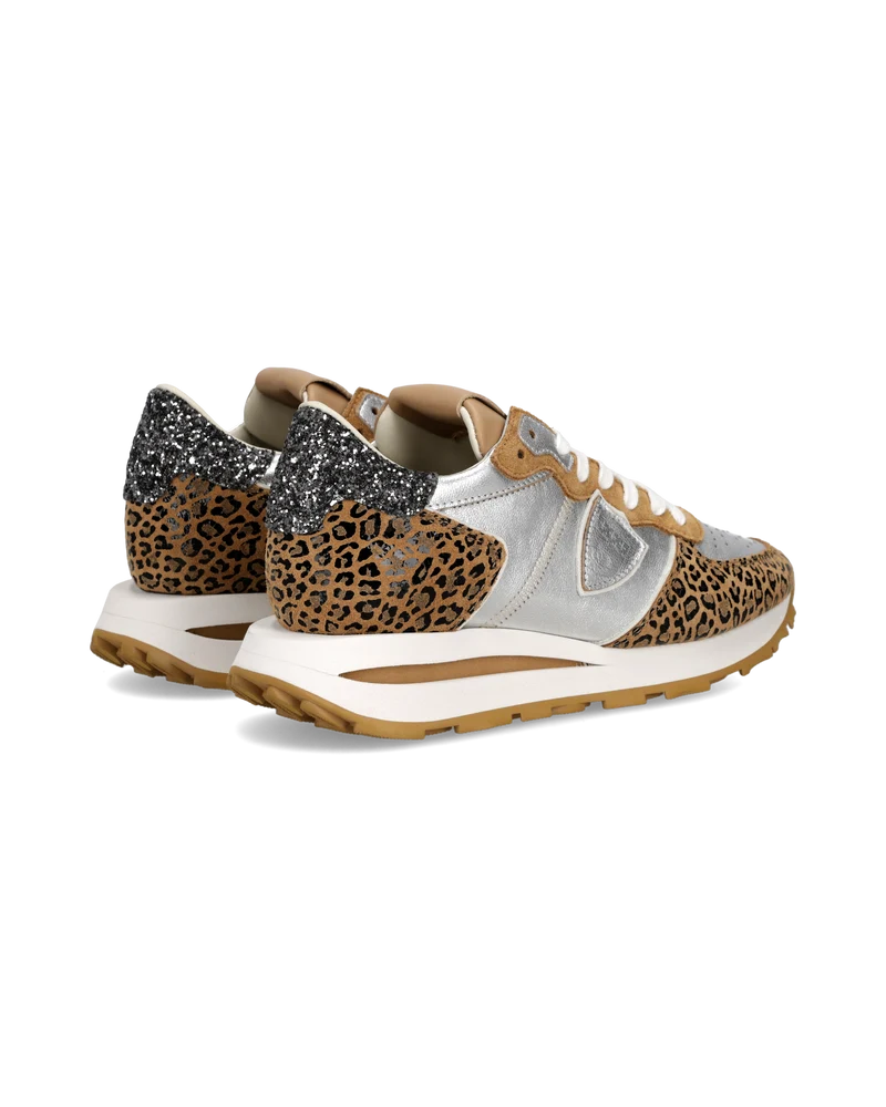 Sneakers Tropez Haute Women, Silver Animal-Print