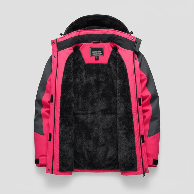 TACVASEN Wasserdichte Winter-Skijacke - Damen-Thermo-Fleecemantel, wasserdicht, Freizeit-Regen- und Windjacke