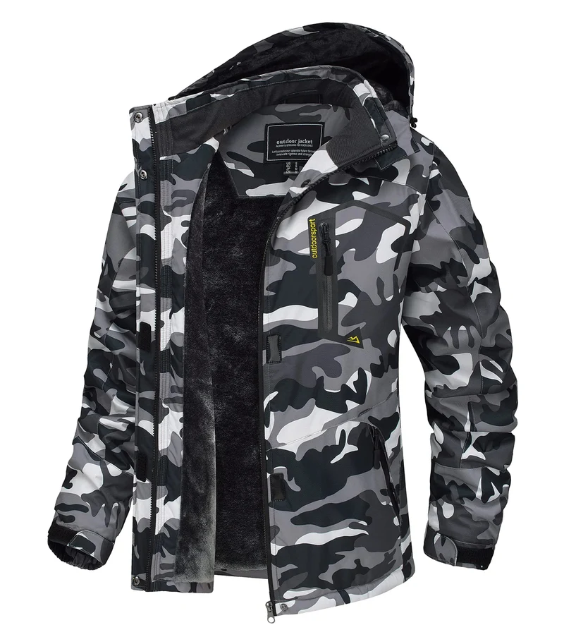 TACVASEN Wasserdichte Winter-Skijacke - Damen-Thermo-Fleecemantel, wasserdicht, Freizeit-Regen- und Windjacke