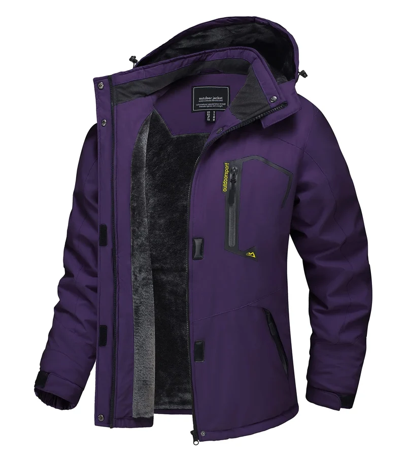 TACVASEN Wasserdichte Winter-Skijacke - Damen-Thermo-Fleecemantel, wasserdicht, Freizeit-Regen- und Windjacke