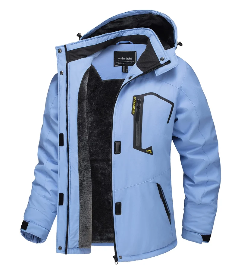 TACVASEN Wasserdichte Winter-Skijacke - Damen-Thermo-Fleecemantel, wasserdicht, Freizeit-Regen- und Windjacke