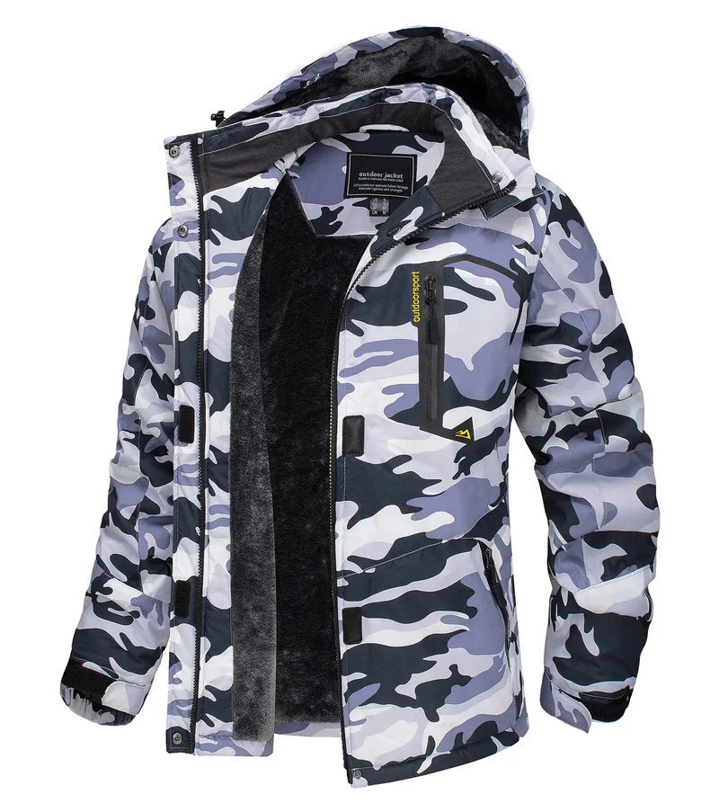 TACVASEN Wasserdichte Winter-Skijacke - Damen-Thermo-Fleecemantel, wasserdicht, Freizeit-Regen- und Windjacke