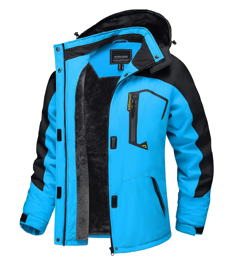 TACVASEN Wasserdichte Winter-Skijacke - Damen-Thermo-Fleecemantel, wasserdicht, Freizeit-Regen- und Windjacke
