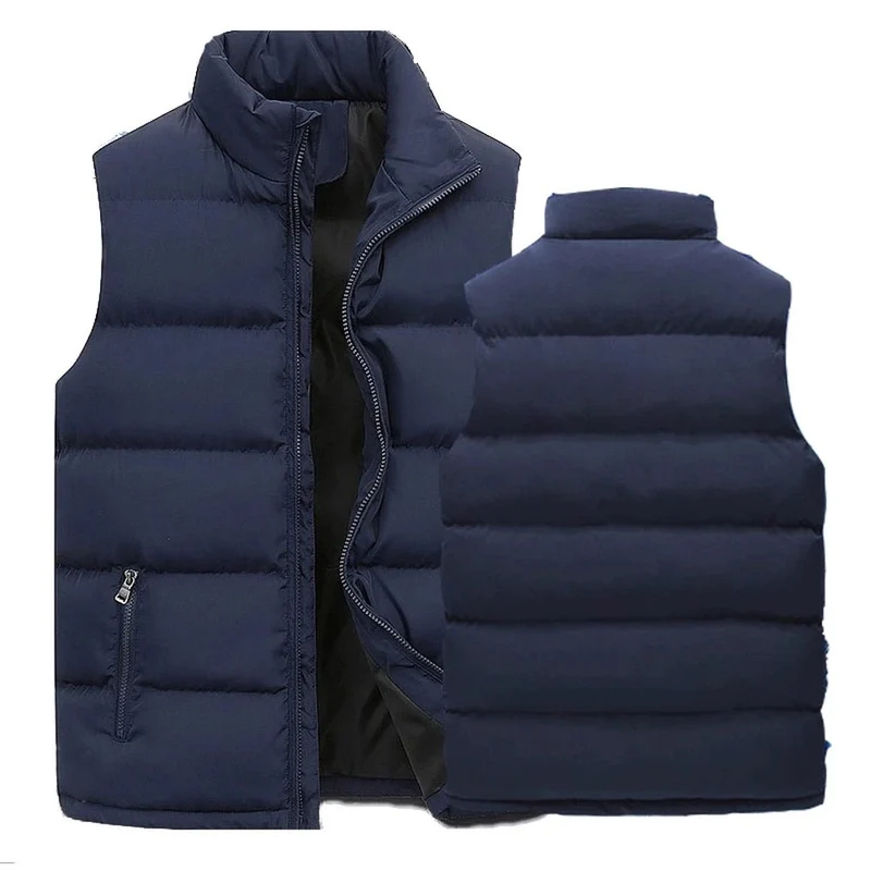 Herren Warme ärmellose Weste Winterjacke Wasserdicht Reißverschlussmantel Herbst Stehkragen Freizeitweste Markenbekleidung