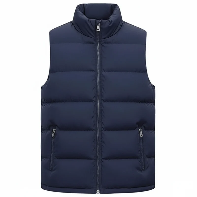 Herren Warme ärmellose Weste Winterjacke Wasserdicht Reißverschlussmantel Herbst Stehkragen Freizeitweste Markenbekleidung