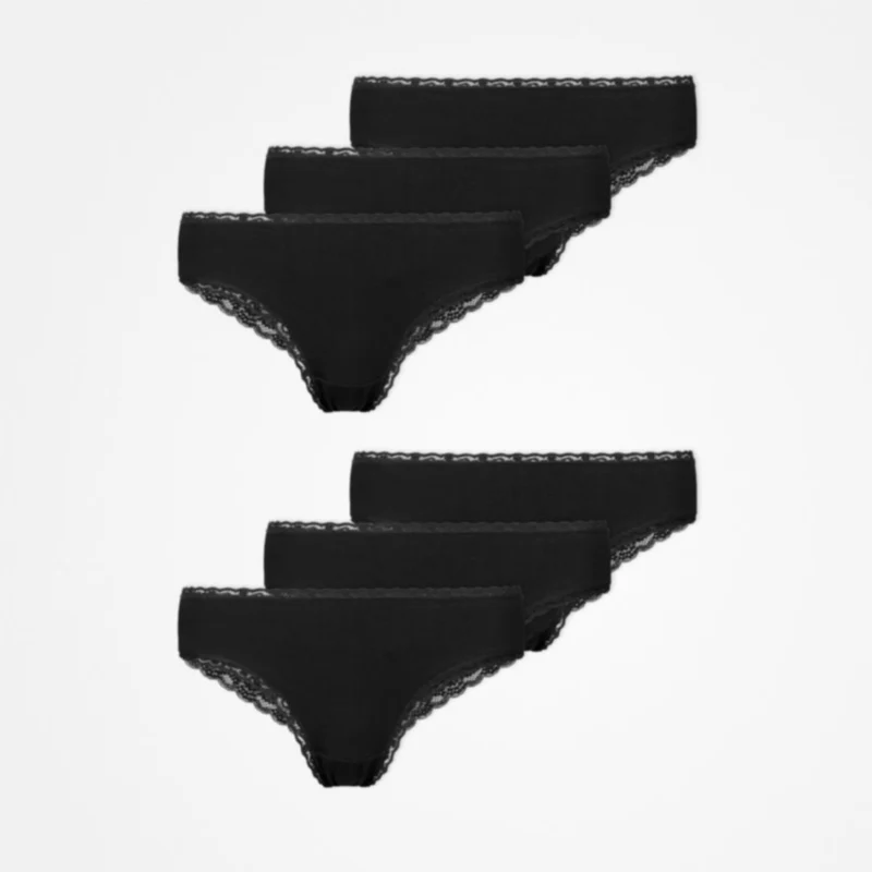 Brazilian Slips mit Spitze | Schwarz