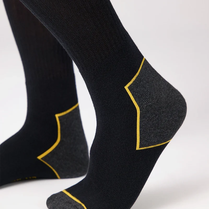 Hochwertige Arbeitssocken | Schwarz/Gelbe Akzente