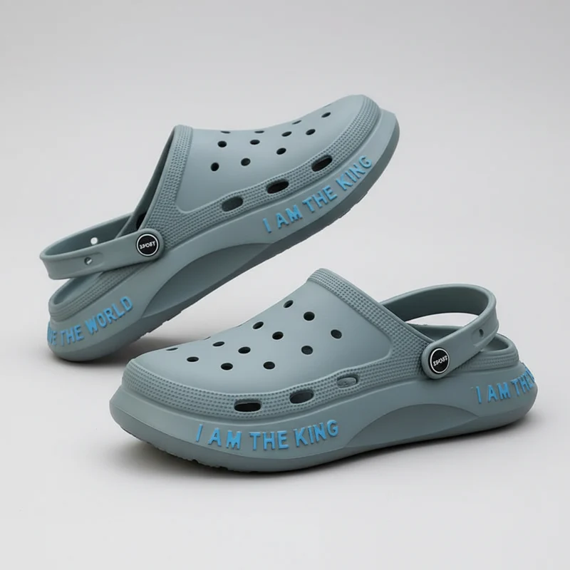 Herren-Sommerclogs-Sandalen - EVA-Strandschuhe mit Löchern, Größe L (45)