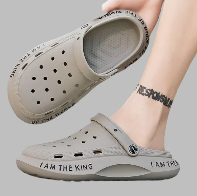 Herren-Sommerclogs-Sandalen - EVA-Strandschuhe mit Löchern, Größe L (45)