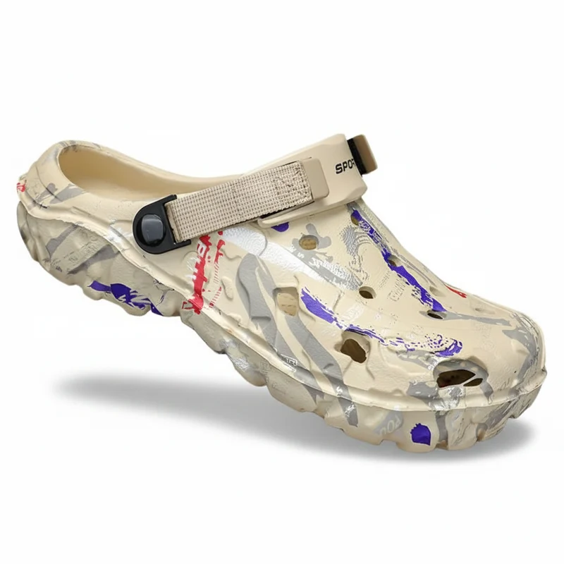 Camouflage-Plateausandalen für Damen und Herren – Stilvolle Clogs und Strandsandalen