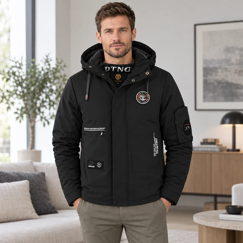 Wasserdichte Winterjacke für Herren – Winddichte Outdoor-Jacke mit Kapuze für Reisen, Klettern und Trekking