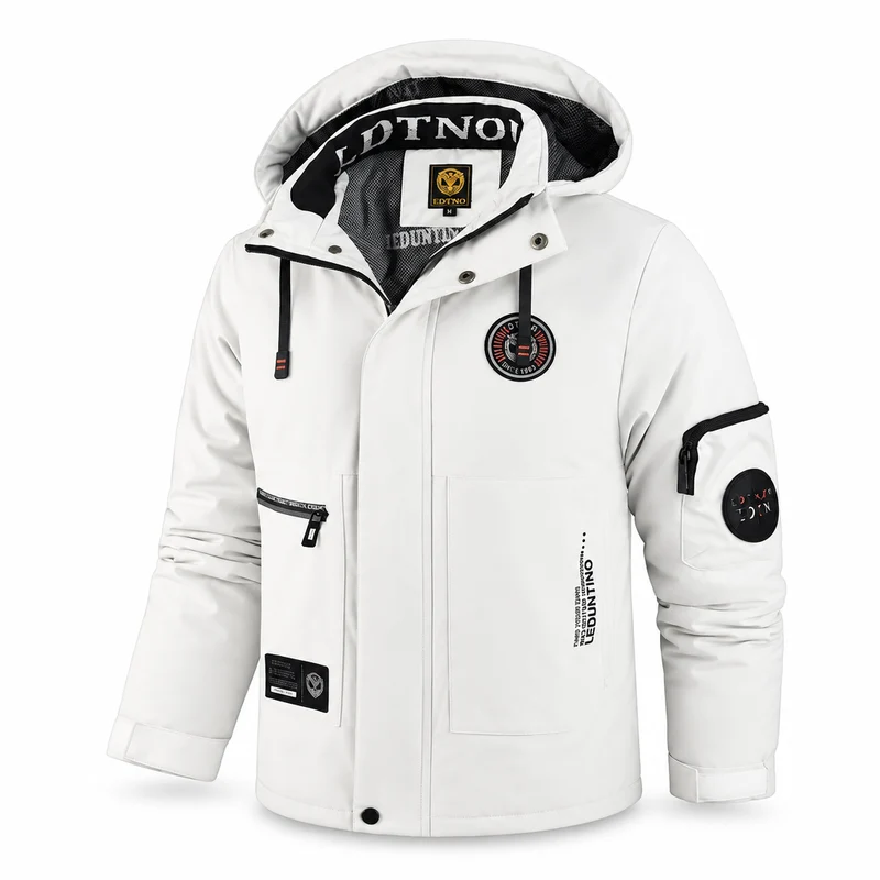 Wasserdichte Winterjacke für Herren – Winddichte Outdoor-Jacke mit Kapuze für Reisen, Klettern und Trekking