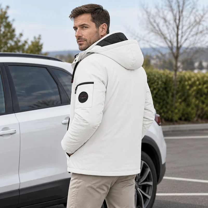 Wasserdichte Winterjacke für Herren – Winddichte Outdoor-Jacke mit Kapuze für Reisen, Klettern und Trekking