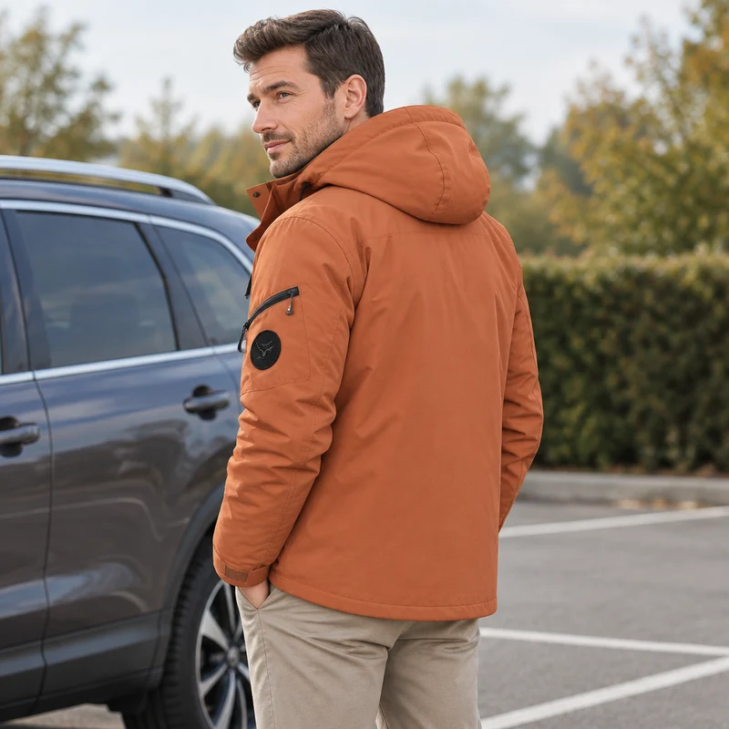 Wasserdichte Winterjacke für Herren – Winddichte Outdoor-Jacke mit Kapuze für Reisen, Klettern und Trekking