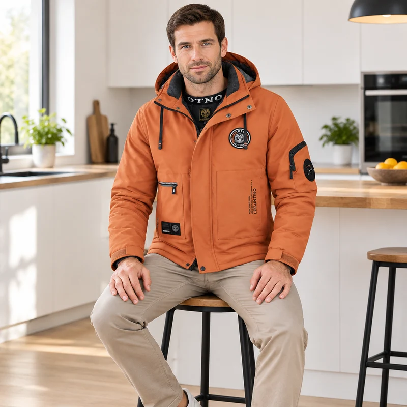 Wasserdichte Winterjacke für Herren – Winddichte Outdoor-Jacke mit Kapuze für Reisen, Klettern und Trekking