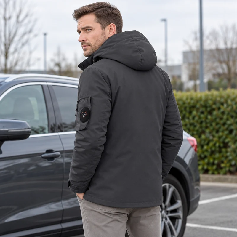 Wasserdichte Winterjacke für Herren – Winddichte Outdoor-Jacke mit Kapuze für Reisen, Klettern und Trekking