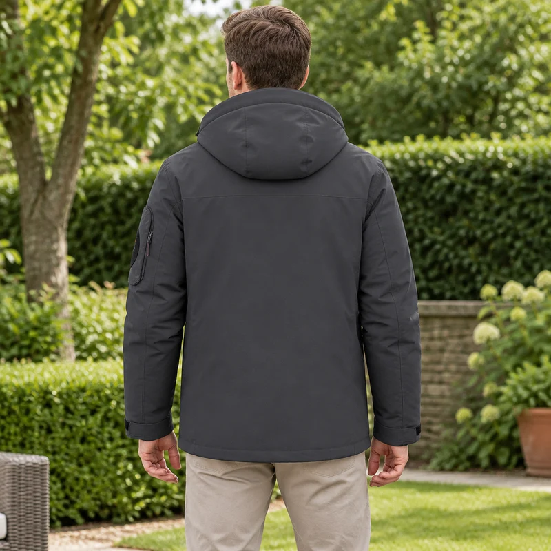 Wasserdichte Winterjacke für Herren – Winddichte Outdoor-Jacke mit Kapuze für Reisen, Klettern und Trekking