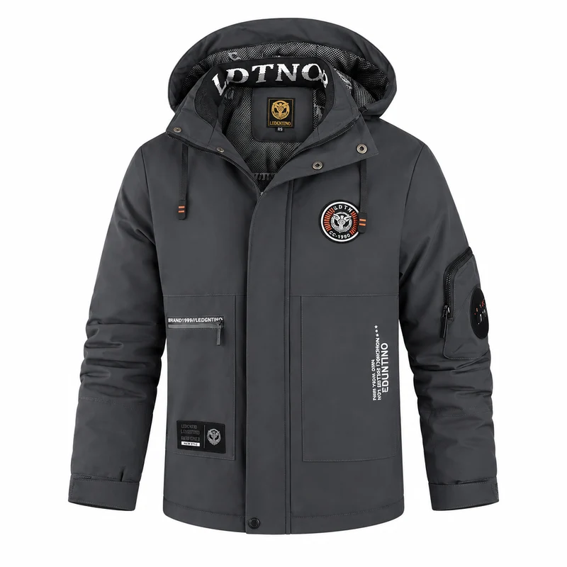 Wasserdichte Winterjacke für Herren – Winddichte Outdoor-Jacke mit Kapuze für Reisen, Klettern und Trekking