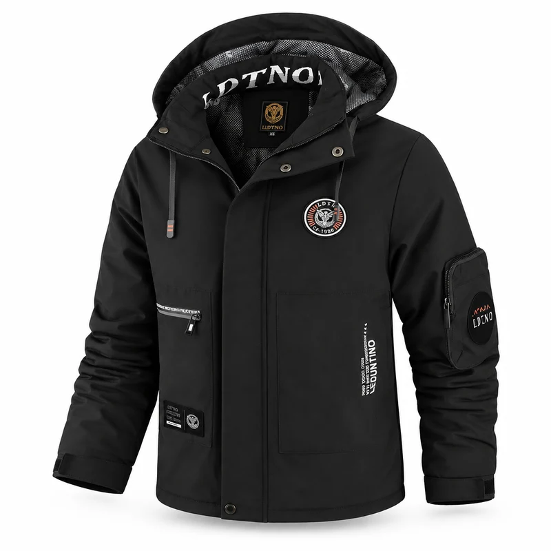 Wasserdichte Winterjacke für Herren – Winddichte Outdoor-Jacke mit Kapuze für Reisen, Klettern und Trekking