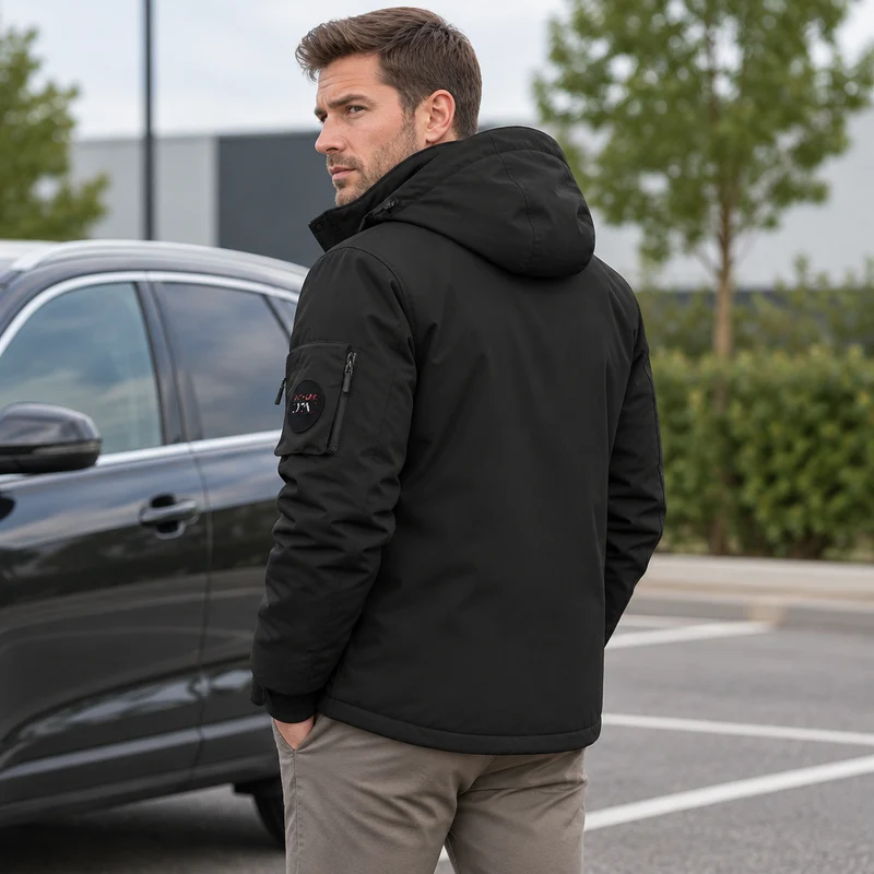Wasserdichte Winterjacke für Herren – Winddichte Outdoor-Jacke mit Kapuze für Reisen, Klettern und Trekking