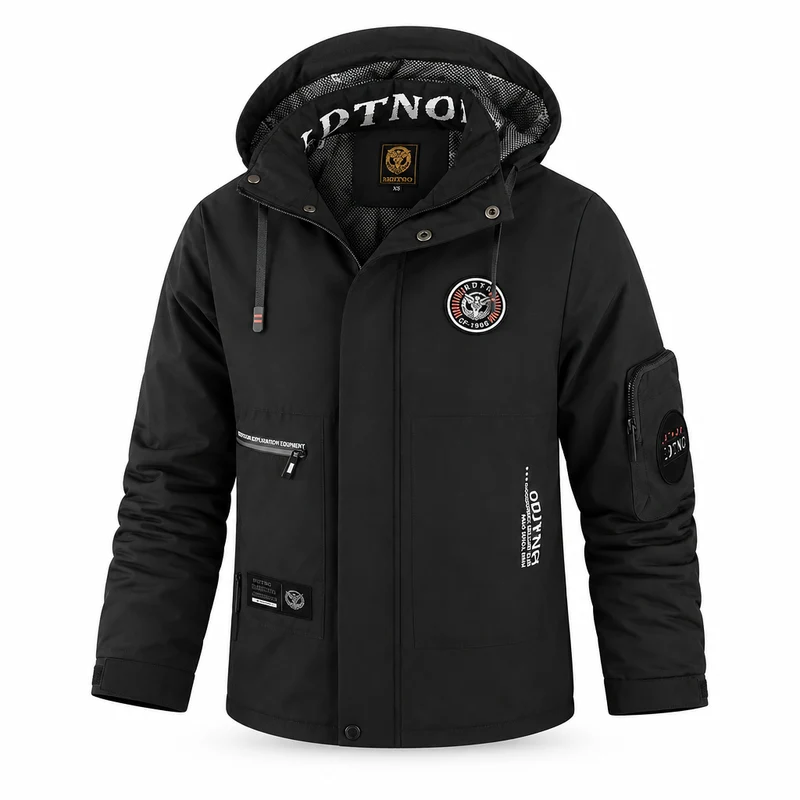 Wasserdichte Winterjacke für Herren – Winddichte Outdoor-Jacke mit Kapuze für Reisen, Klettern und Trekking