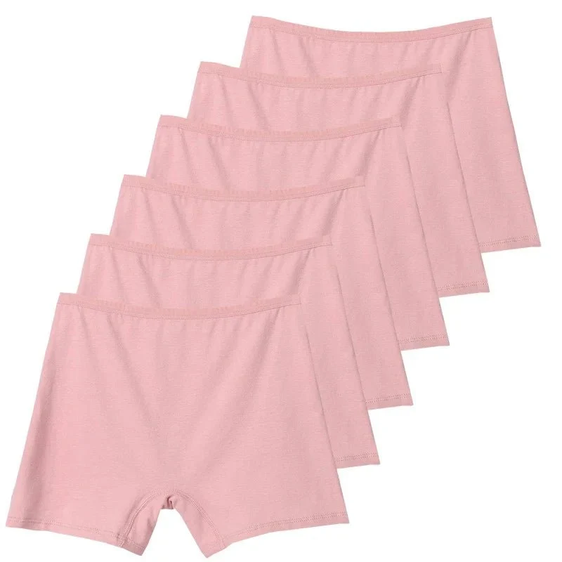 6er-Pack Plus Size Boxer Briefs aus Baumwolle, Damen-Sicherheitsslips mit hohem Bund