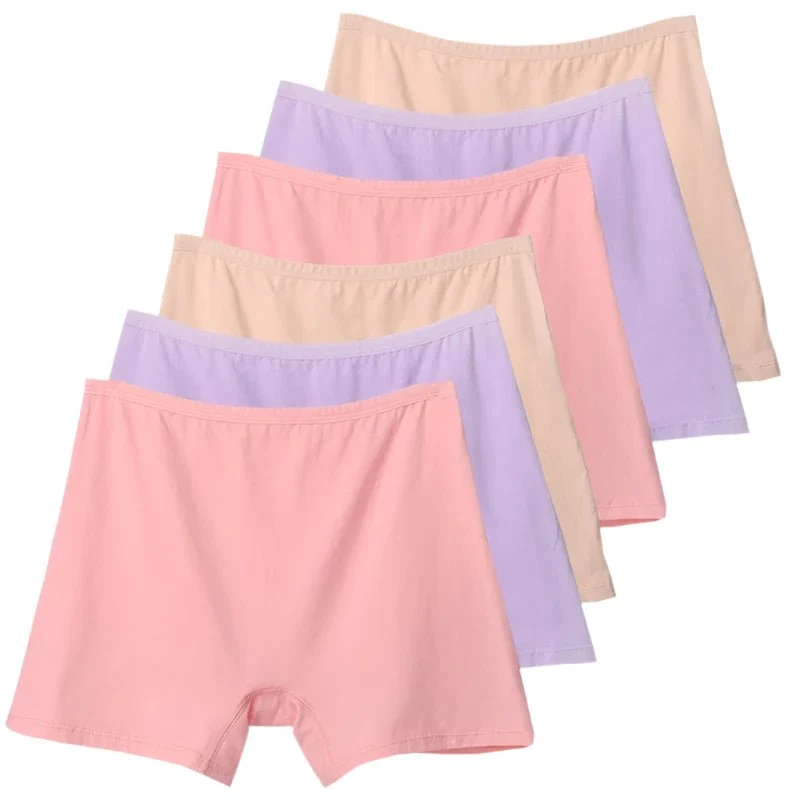 6er-Pack Plus Size Boxer Briefs aus Baumwolle, Damen-Sicherheitsslips mit hohem Bund