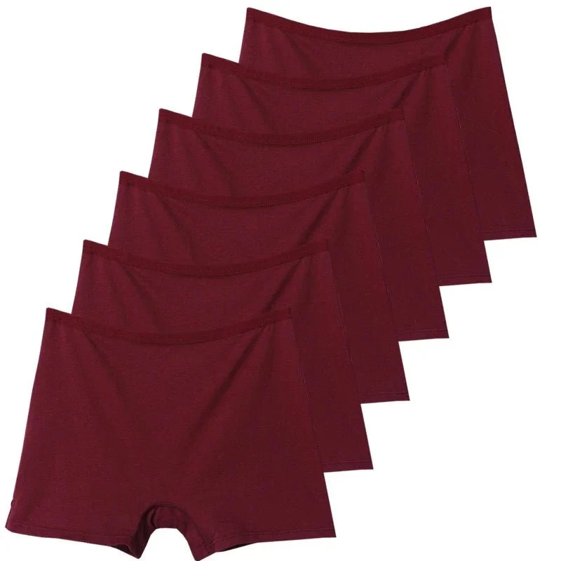 6er-Pack Plus Size Boxer Briefs aus Baumwolle, Damen-Sicherheitsslips mit hohem Bund