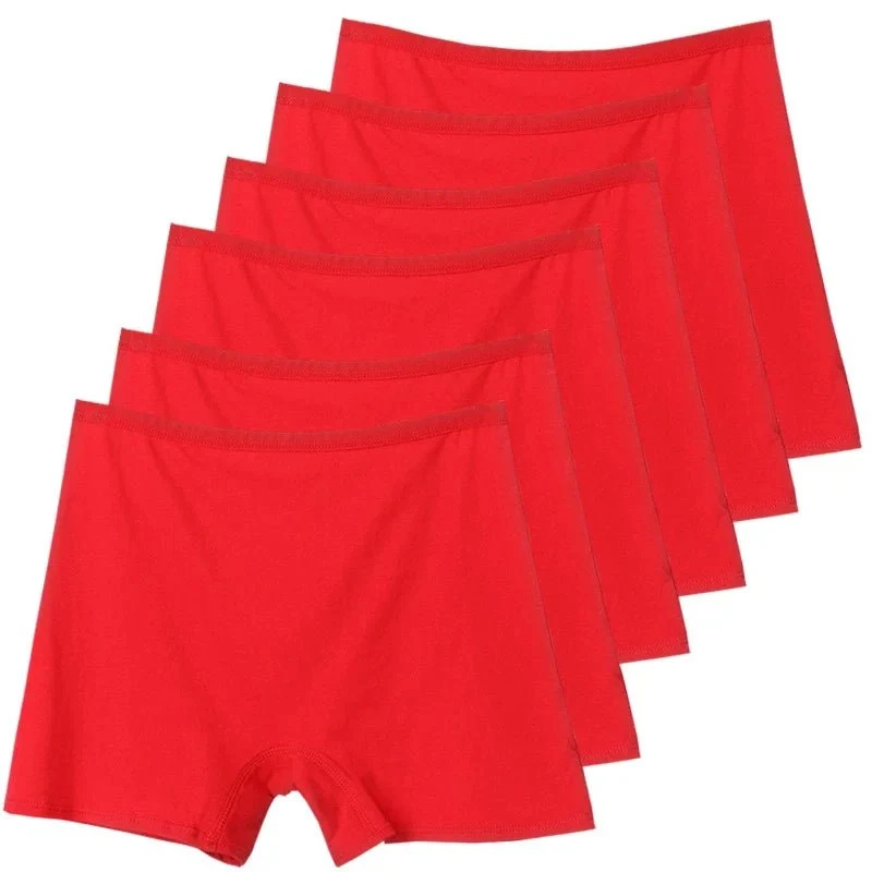 6er-Pack Plus Size Boxer Briefs aus Baumwolle, Damen-Sicherheitsslips mit hohem Bund
