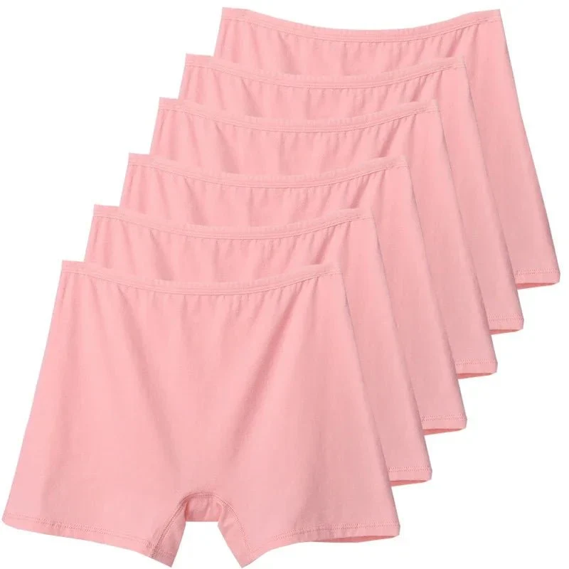 6er-Pack Plus Size Boxer Briefs aus Baumwolle, Damen-Sicherheitsslips mit hohem Bund