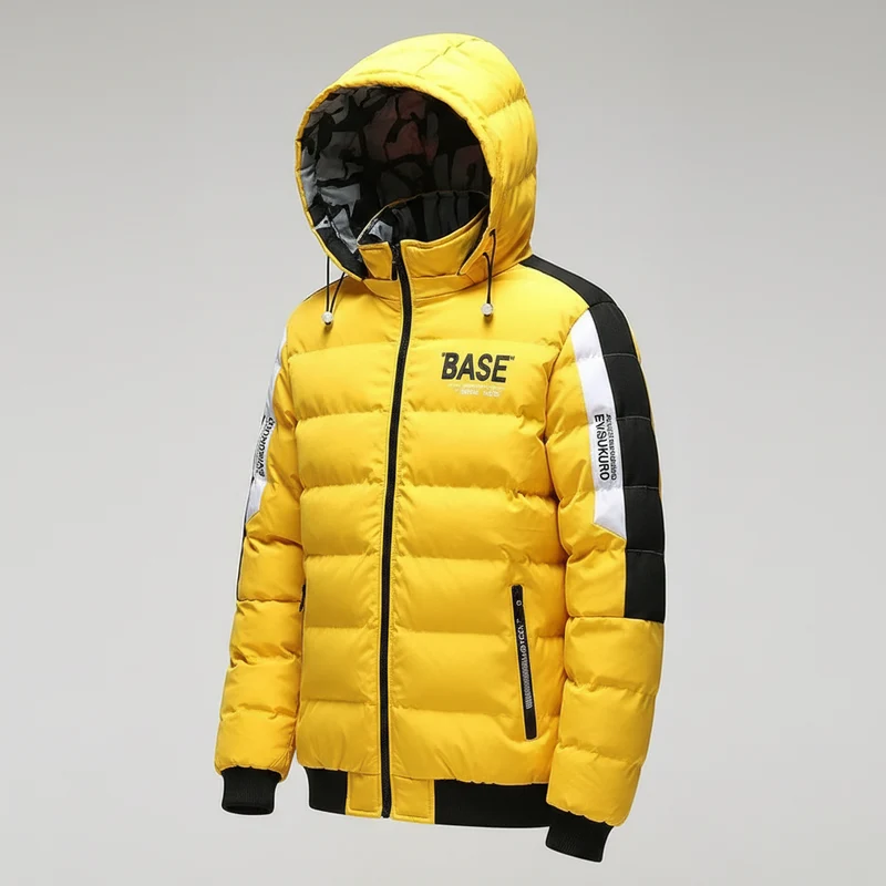 Winterliche Herren-Windjacke mit abnehmbarer Kapuze – Dicker, warmer, lässiger Parka