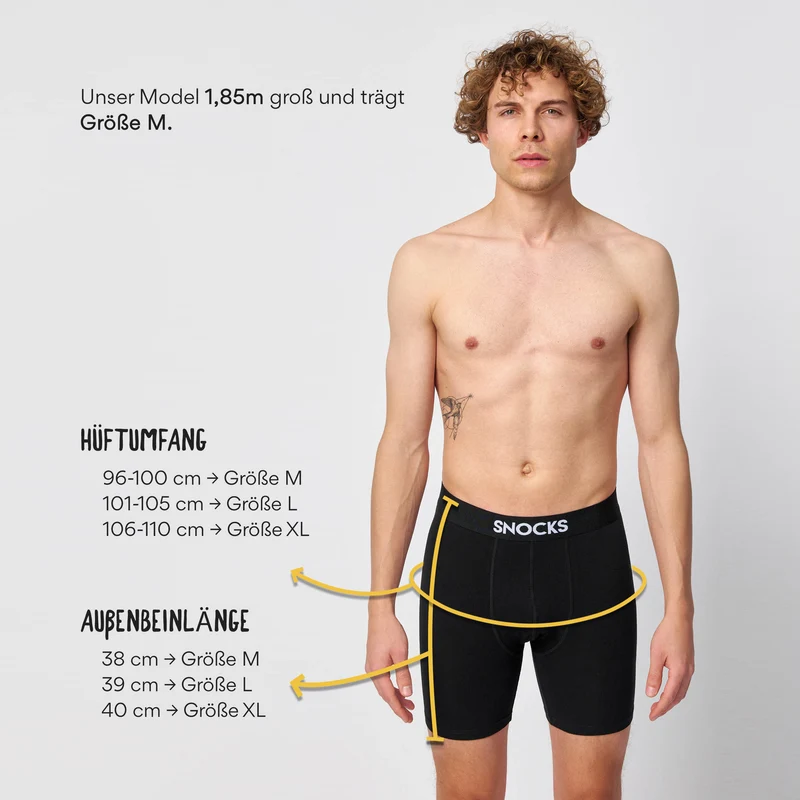 Lange Boxershorts | Schwarz