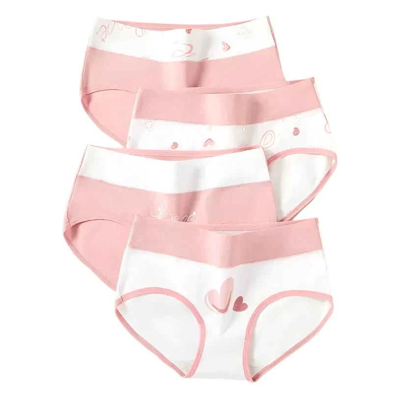4er-Pack Damen-Unterwäsche mit hohem Bund, Größen M-5XL - Atmungsaktive Baumwollslips