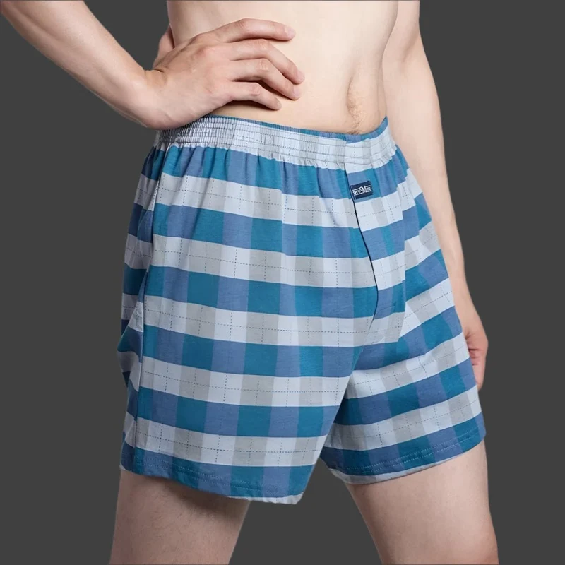 Herren-Boxershorts aus Baumwolle – 100 % Baumwolle, hoher Bund, lässiges Karomuster, Übergrößen (M–3XL)