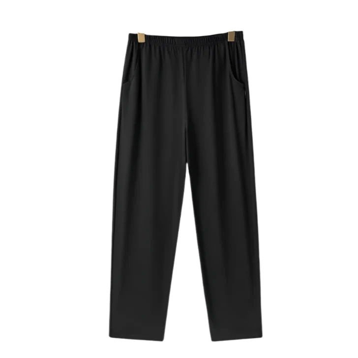 Herren-Baumwollpyjamahose mit Taschen und elastischem Bund in Größe L