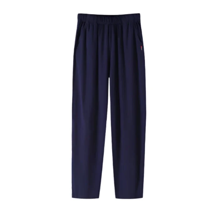 Herren-Baumwollpyjamahose mit Taschen und elastischem Bund in Größe L