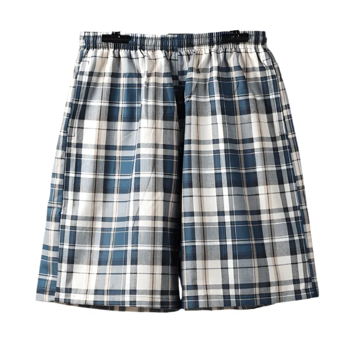 Herren-Boxershorts aus 100 % Baumwolle – Bequeme karierte Schlafbekleidung mit lockerer Passform