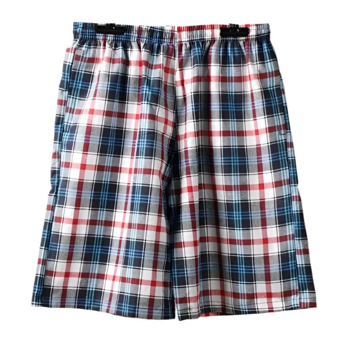 Herren-Boxershorts aus 100 % Baumwolle – Bequeme karierte Schlafbekleidung mit lockerer Passform
