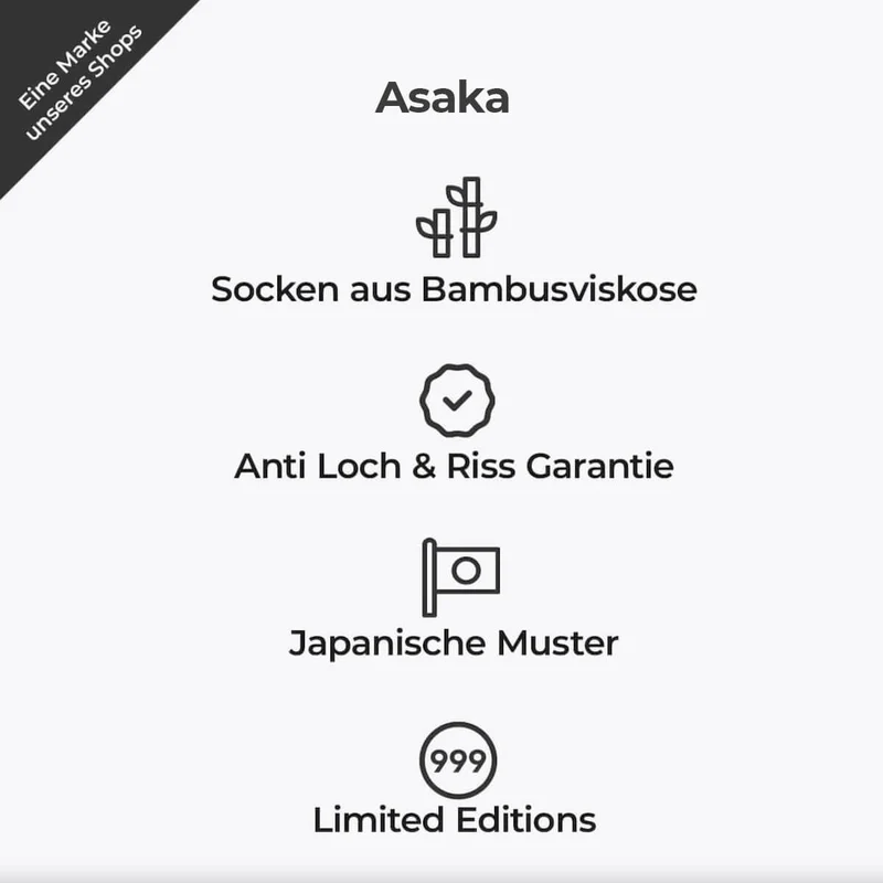 Asaka 6er-Pack Sneakersocken Bambus Schwarz A+ Fiber®