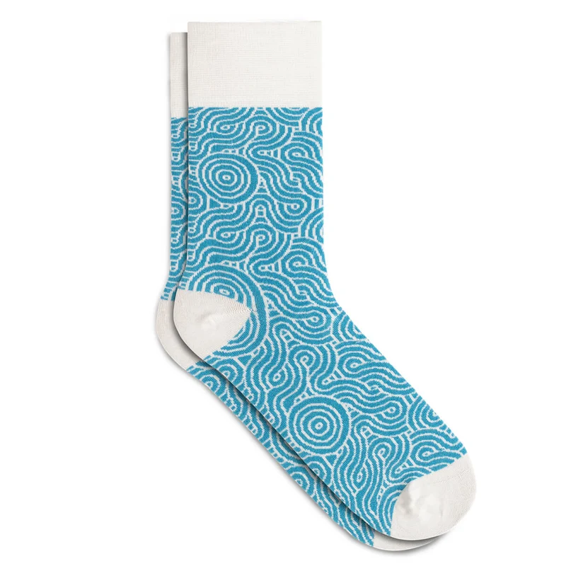 Asaka Herrensocken japanisches Muster hellblau