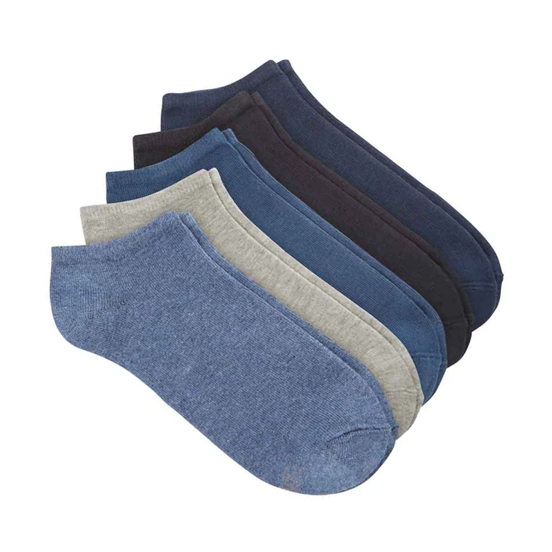 s.Oliver 5er Set Sneakersocken blau, grau & schwarz