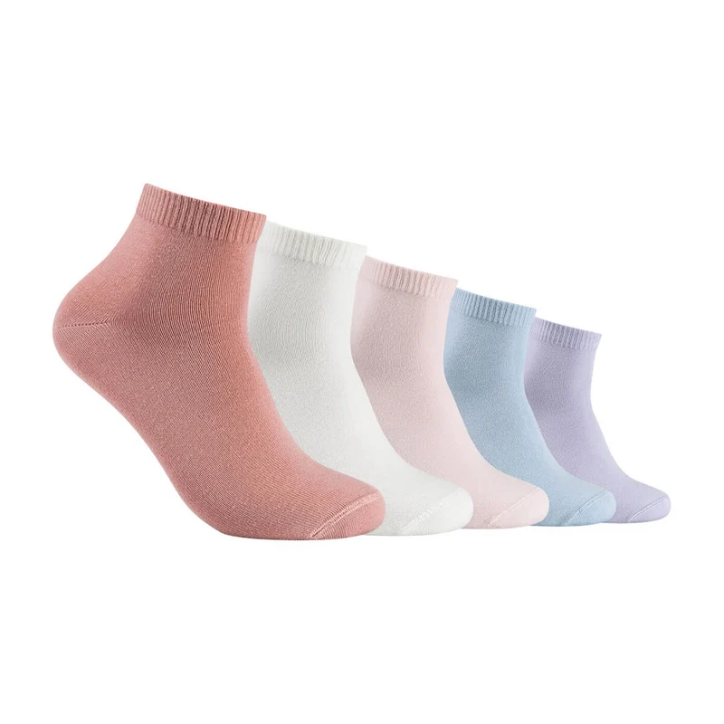 s.Oliver 5er Set Sneakersocken Damen rosa & apricot