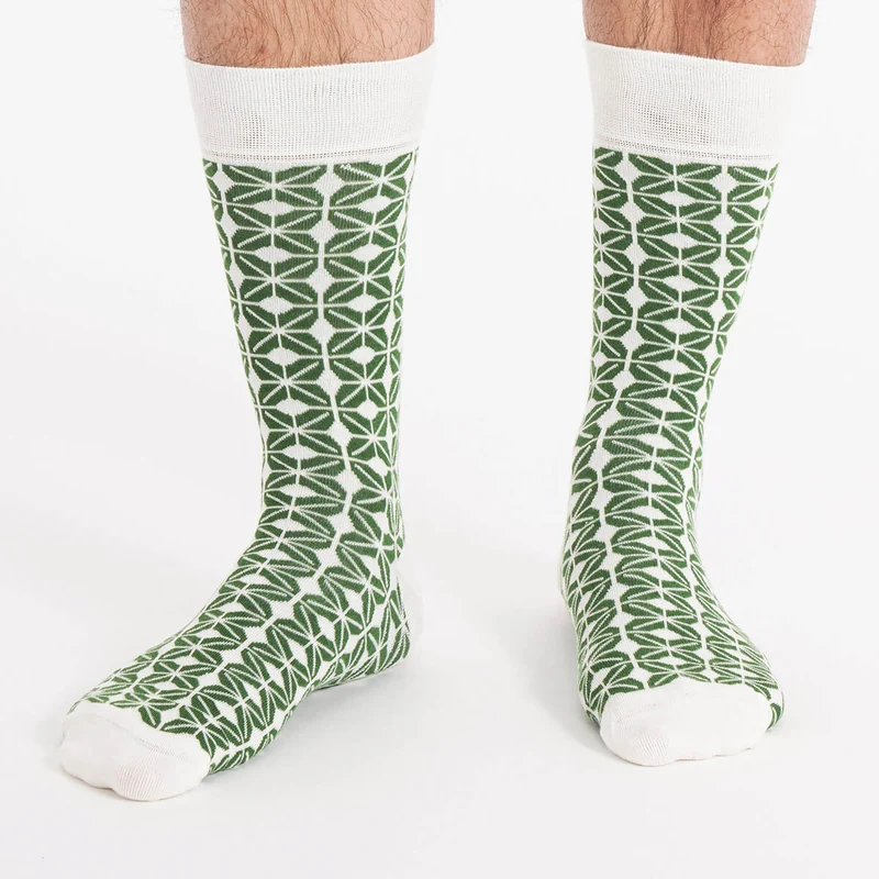 Asaka Herrensocken japanisches Muster grün