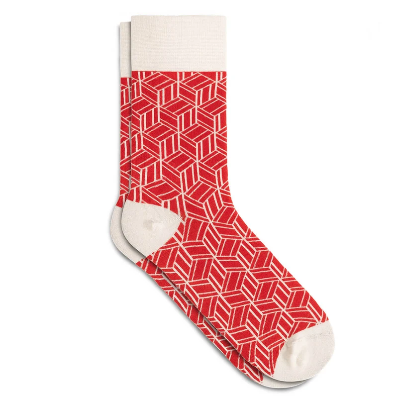 Asaka Herrensocken japanisches Muster rot