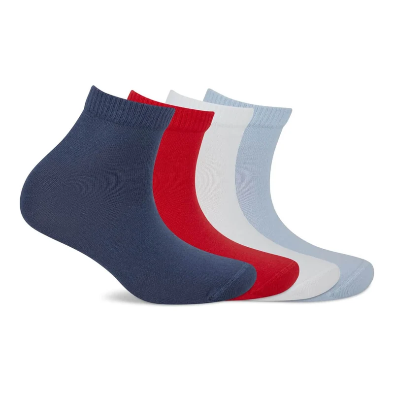 s.Oliver 4er Set Viertelsocken Damen rot weiß & blau