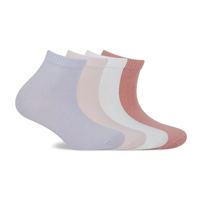 s.Oliver 4er Set Viertelsocken Damen rosa weiß & hellblau