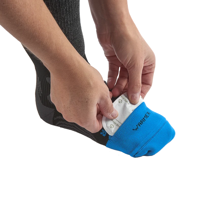 Ski socks with warmer pocket - Warmer Ready blue